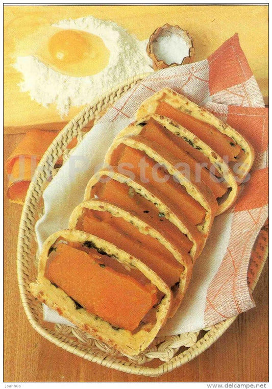 pumpkin in pastry - Dishes from Pumpkin - recepies - 1991 - Russia USSR - unused - JH Postcards
