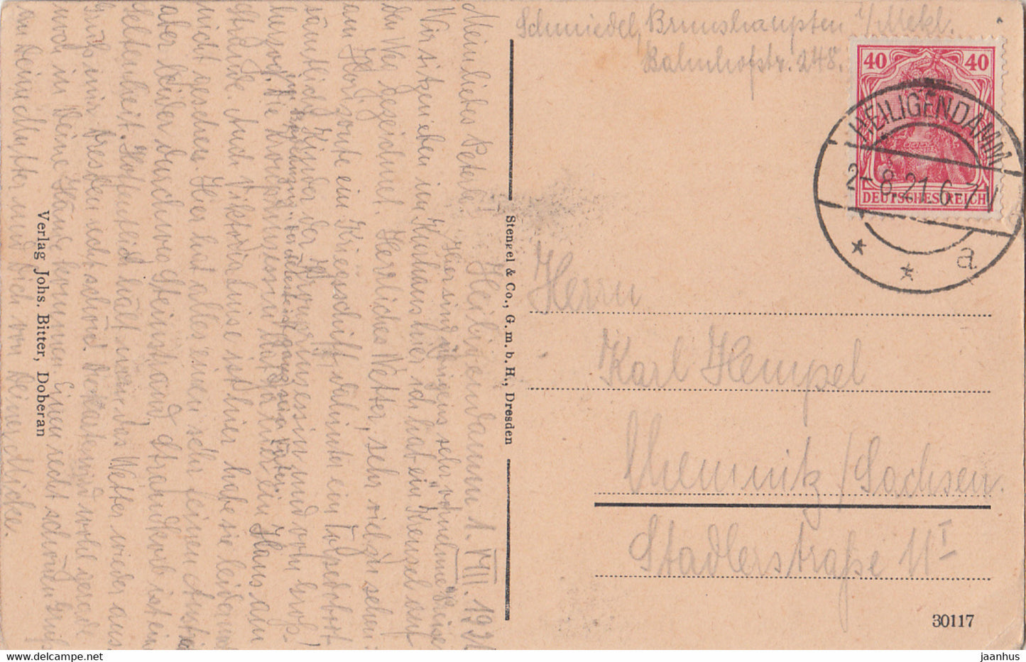 Ostseebad Heiligendamm - Kurhaus - old postcard - 1921 - Germany - used