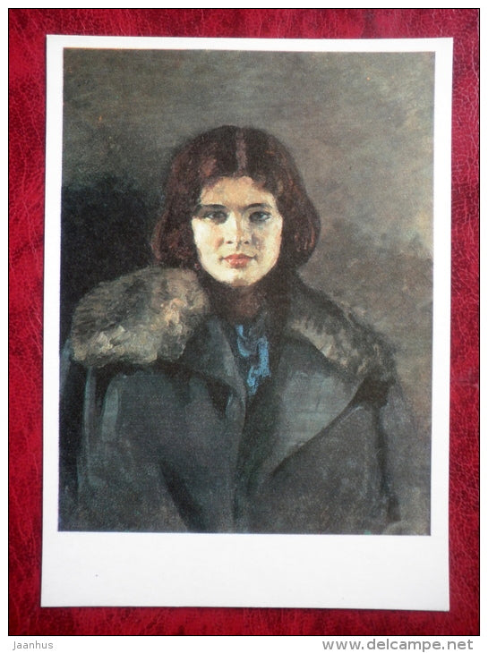 Painting by Igor Grabar - Svetlana . 1933 - woman - russian art - unused - JH Postcards