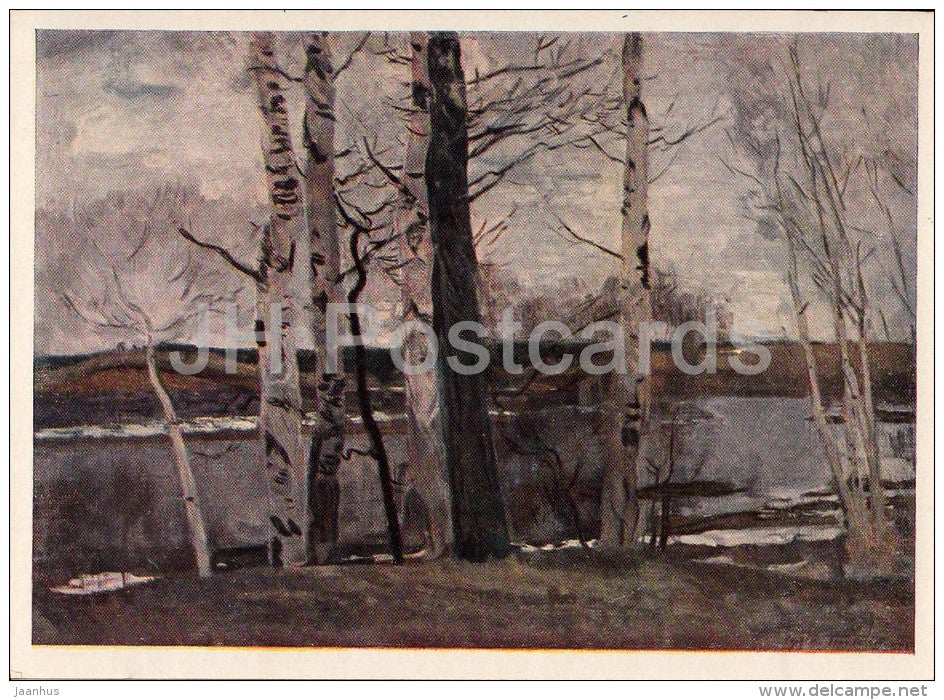 painting by S. Gerasimov - Ice is Gone , 1945 - Russian art - 1951 - Russia USSR - unused - JH Postcards