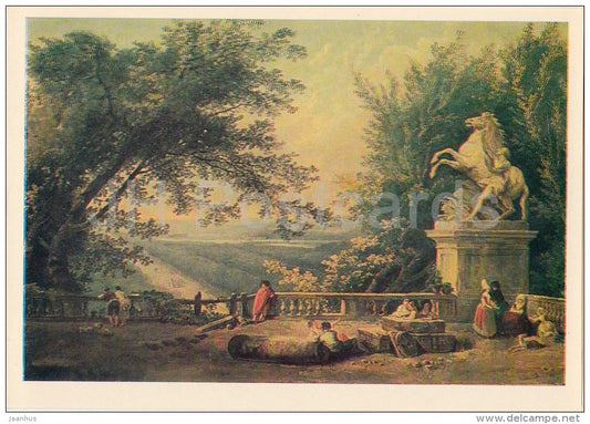painting by Hubert Robert - Old Terrace in the Park , 1780s - French art - 1981 - Russia USSR - unused - JH Postcards