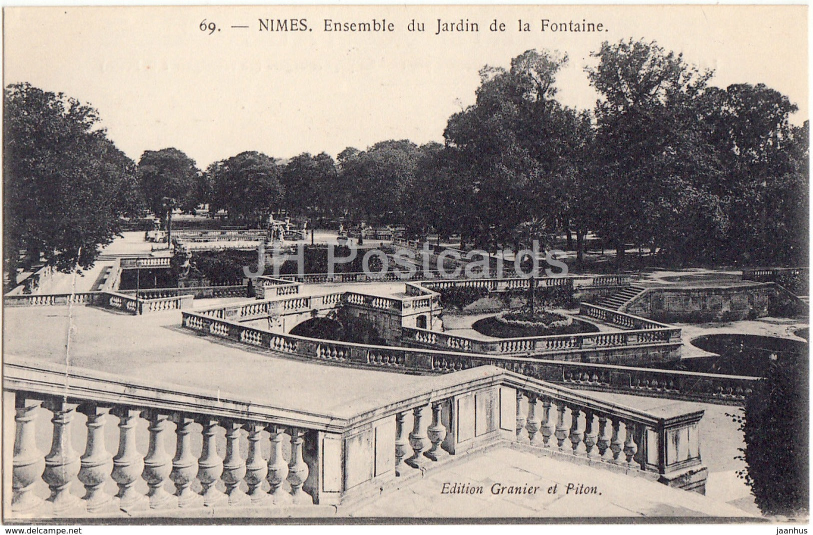 Nimes - Ensemble du Jardin la Fontaine - 69 - old postcard - France - unused - JH Postcards