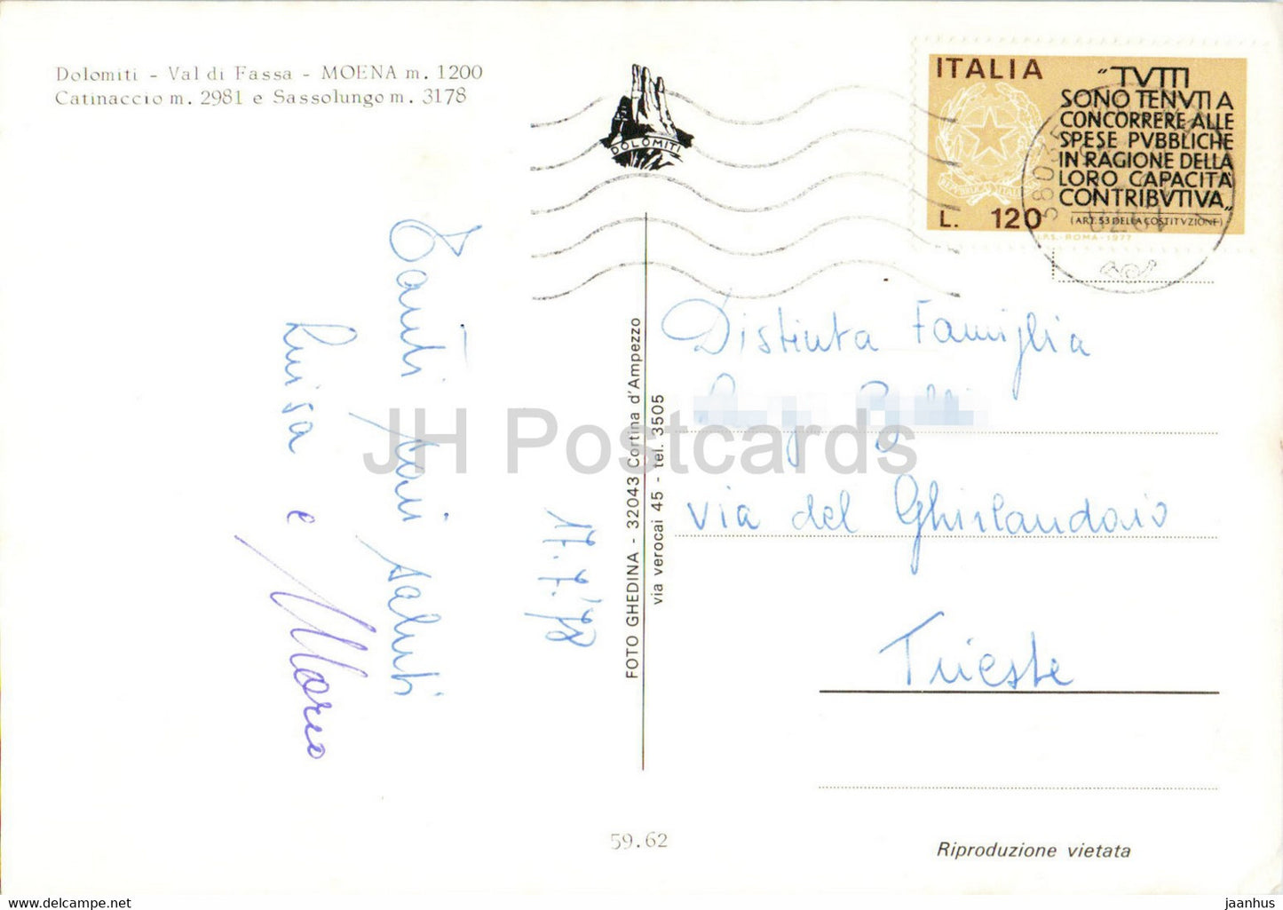 Dolomiti - Val di Fassa - Moena - Catinaccio - Sassolungo - 1978 - Italy - used