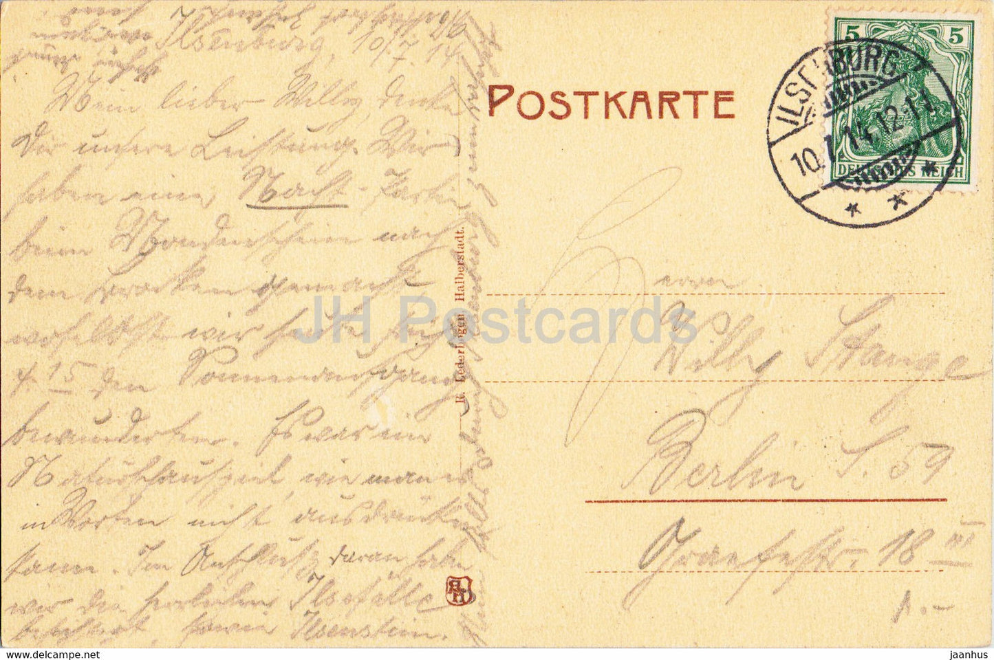 Ilsenburg im Harz - Hexenküche am Ilsenstein - alte Postkarte - 1914 - Deutschland - gebraucht