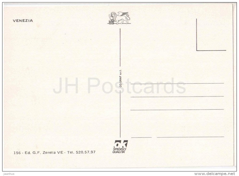 Basilica di S. Marco - gondola - Venezia - Veneto - 156 - Italia - Italy - unused - JH Postcards