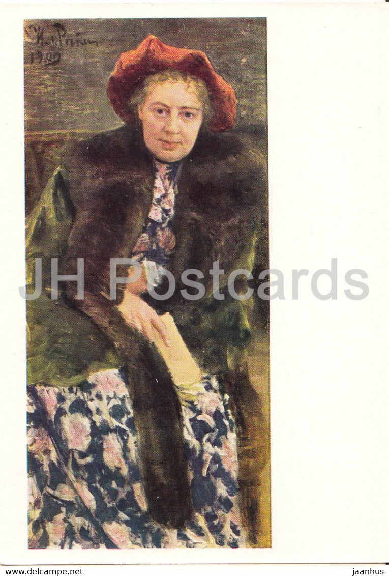 painting by I. Repin - Portrait of the Lady Writer N. Nordman Severova - Russian art - 1966 - Russia USSR - unused - JH Postcards