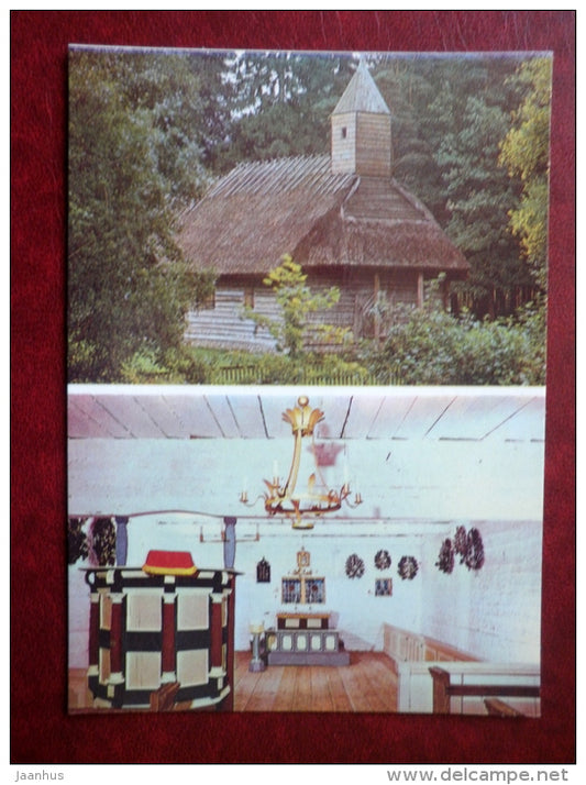 Chapel of Sutlepa , interior - The Estonian State Open-Air Museum - 1984 - Estonia USSR - unused - JH Postcards