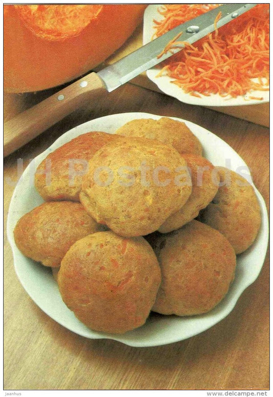 vegetable cake from pumpkin - Dishes from Pumpkin - recepies - 1991 - Russia USSR - unused - JH Postcards