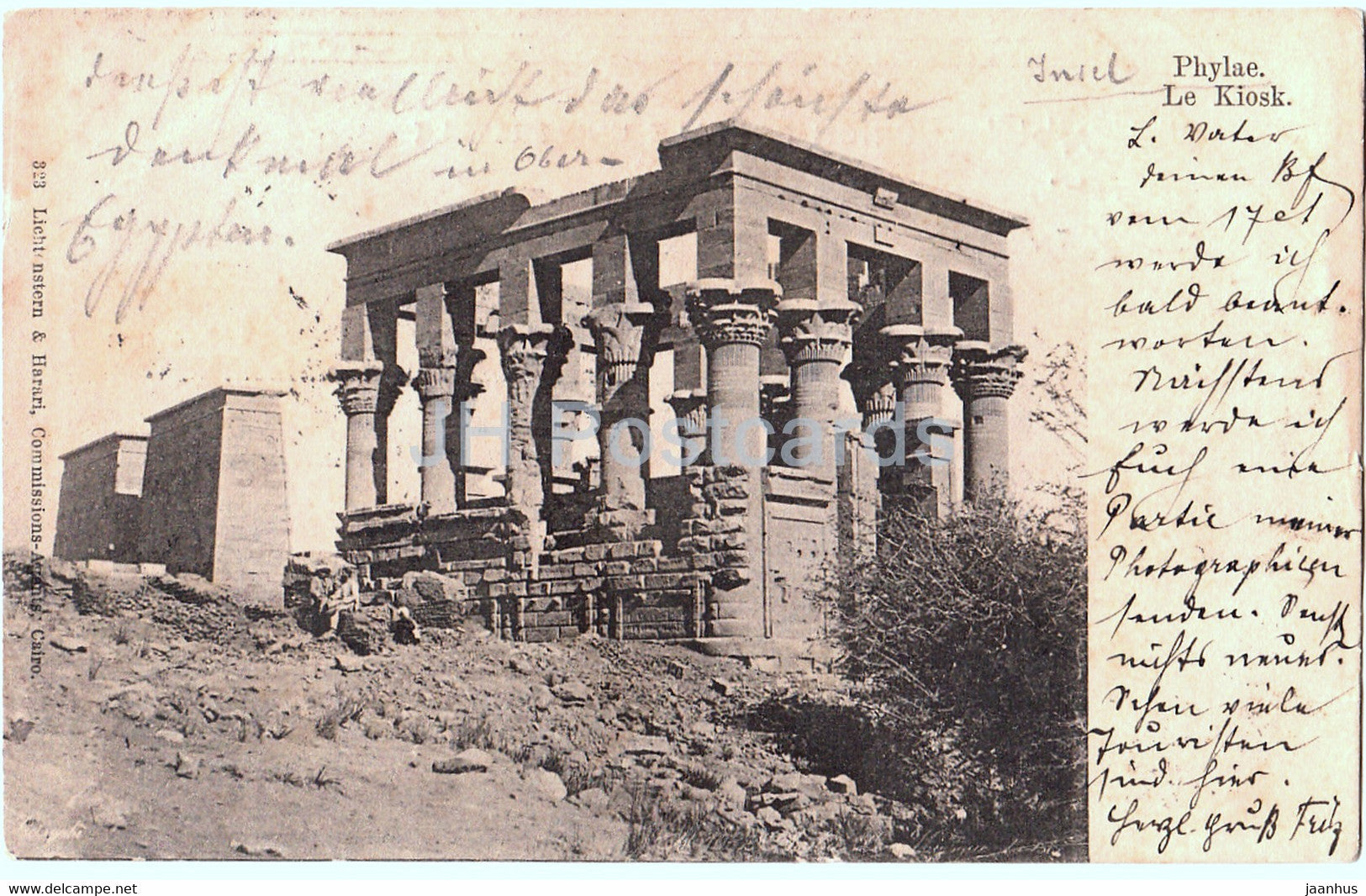 Phylae - Le Kiosk - ancient world - 323 - old postcard - 1903 - Egypt - used - JH Postcards