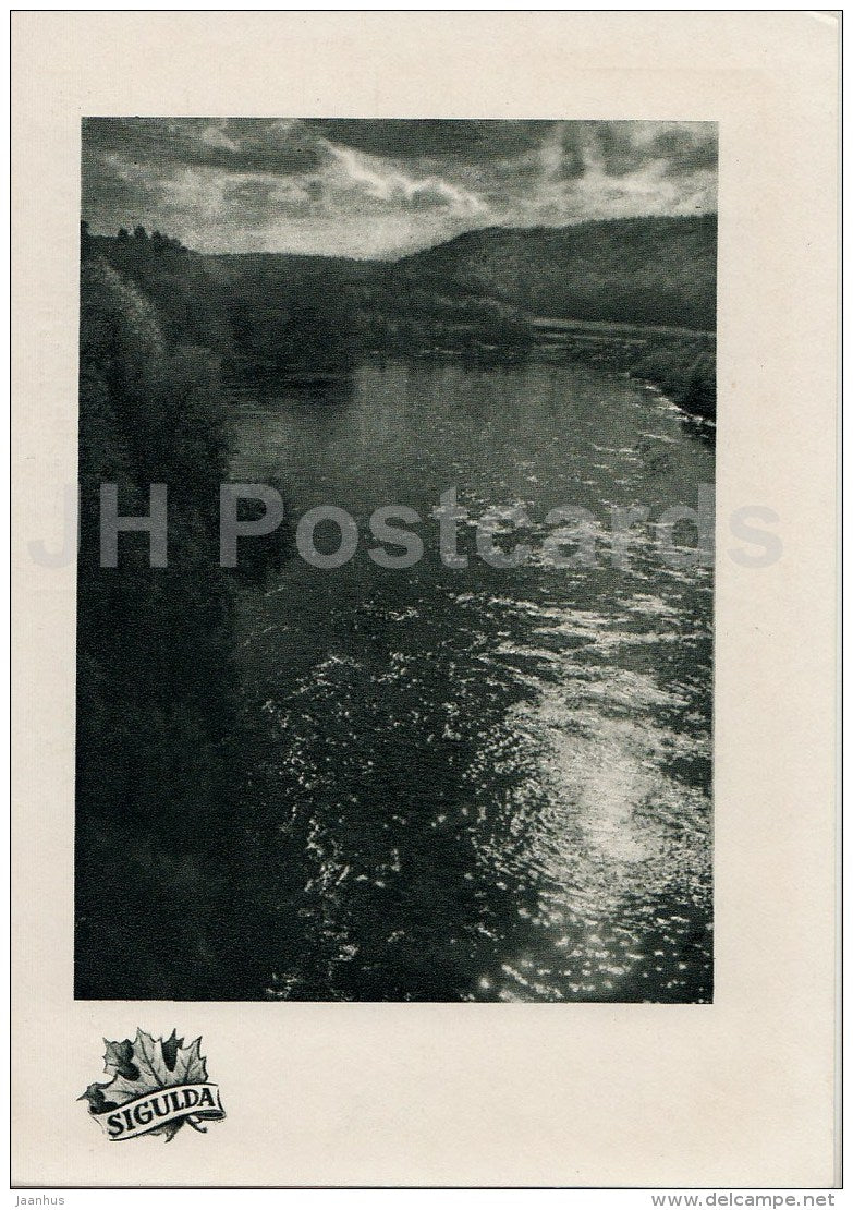 Gauja river - Sigulda - old postcard - Latvia USSR - unused - JH Postcards