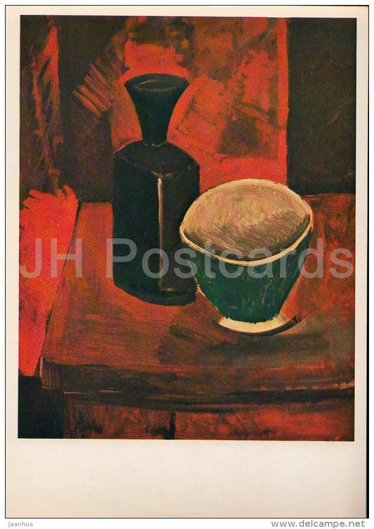 painting by Pablo Picasso - Green Bowl and Black Bottle , 1908 - Spanish art - 1980 - Russia USSR - unused - JH Postcards