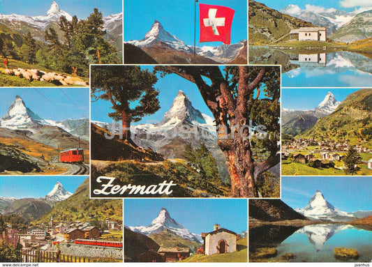 Zermatt Gornergrat - train - multiview - 16829 - Switzerland - unused - JH Postcards