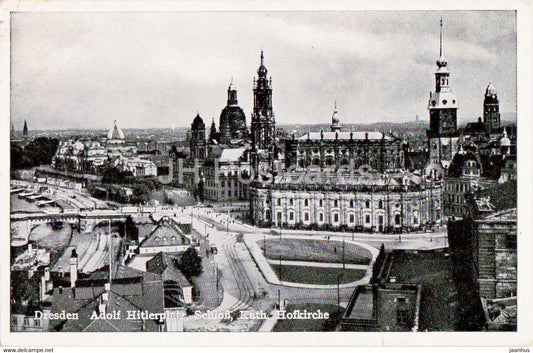 Dresden - Adolf Hitlerplatz - Schloss - Kath Hofkirche - old postcard - 1942 - Germany - used - JH Postcards