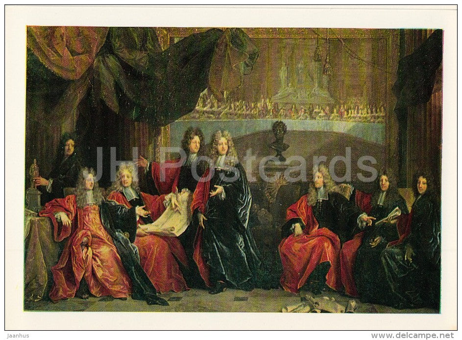 painting by Nicolas de Largilliere - Meeting in the Paris Town Hall - French art - 1983 - Russia USSR - unused - JH Postcards