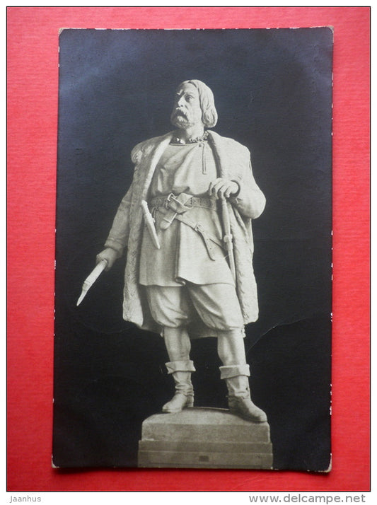 sculpture by C. Qvarnström , Engelbrekt Engelbrektsson - sweden - 194 - circulated in Estonia Reval Imperial Russia 1911 - JH Postcards