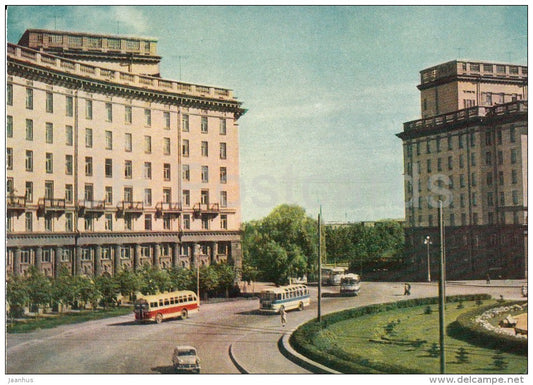 Avtovo - Komsomol square - bus - Leningrad - St. Petersburg - 1962 - Russia USSR - unused - JH Postcards