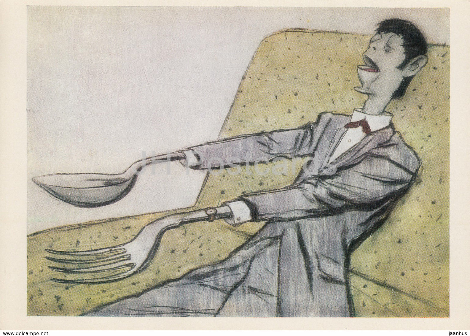 illustration by Kukryniksy - Jack of all trades - large format card - 1977 - Russia USSR - unused - JH Postcards