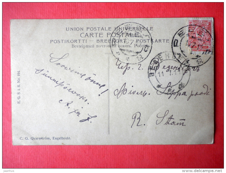 sculpture by C. Qvarnström , Engelbrekt Engelbrektsson - sweden - 194 - circulated in Estonia Reval Imperial Russia 1911 - JH Postcards