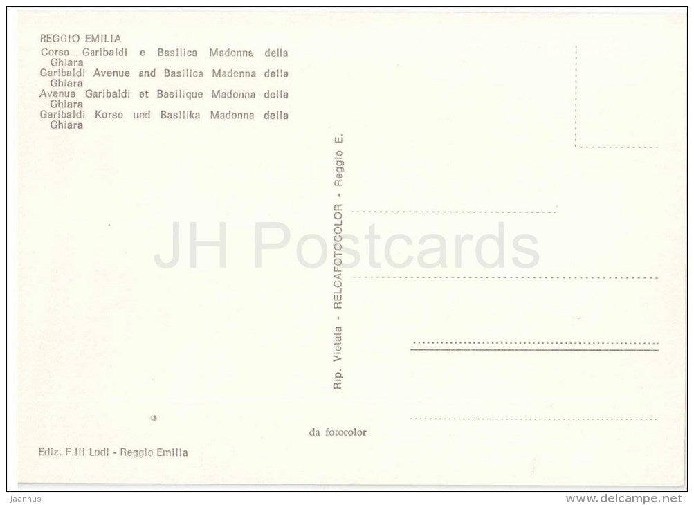 Corso Garibaldi e Basilica Madonna della Ghiara - Reggio Emilia - Emilia-Romagna - Italia - Italy - unused - JH Postcards