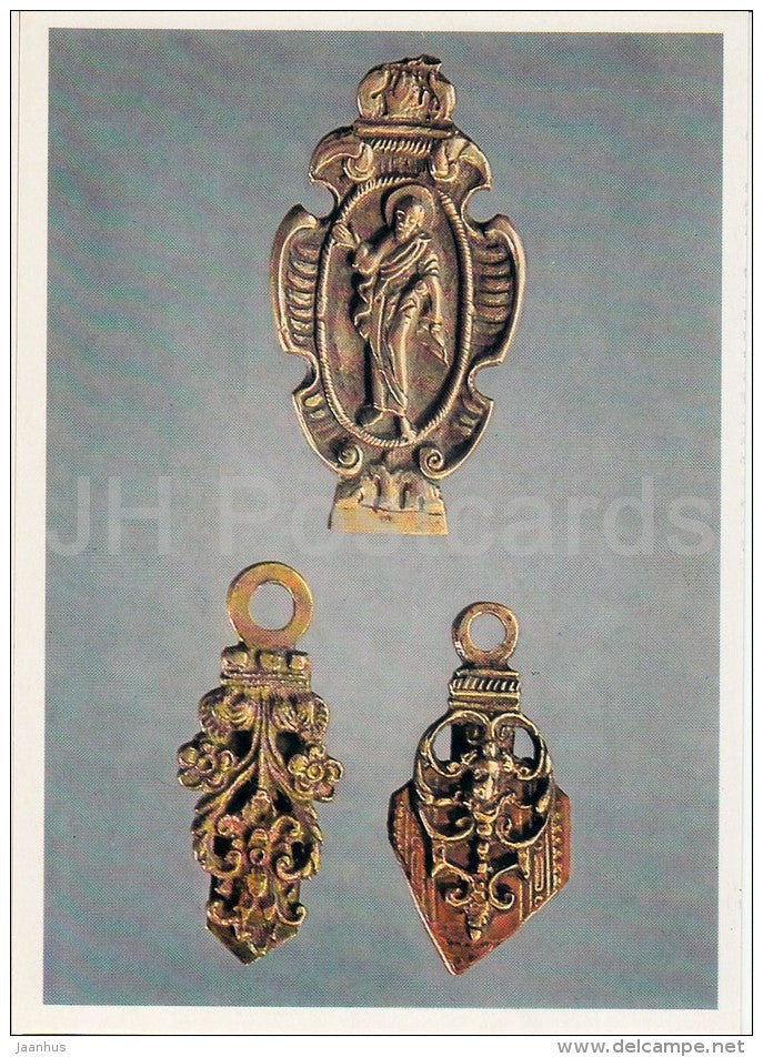 Book clasps - Copper Art in Russia - 1990 - Russia USSR - unused - JH Postcards
