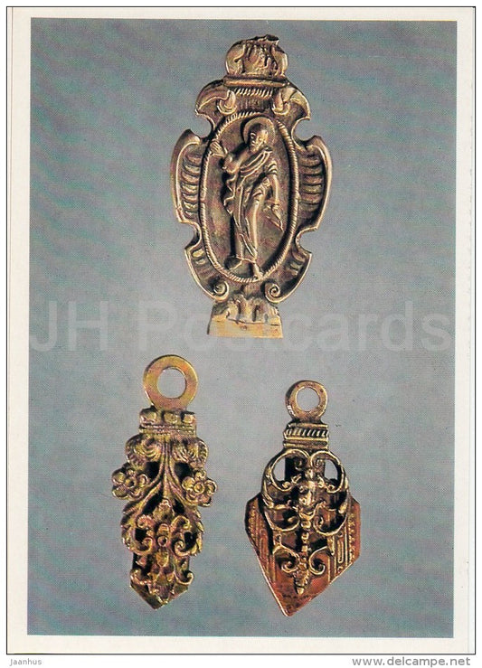 Book clasps - Copper Art in Russia - 1990 - Russia USSR - unused - JH Postcards