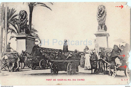 Cairo - Pont de Kasr El Nil - Au Caire - old postcard - Egypt - used - JH Postcards