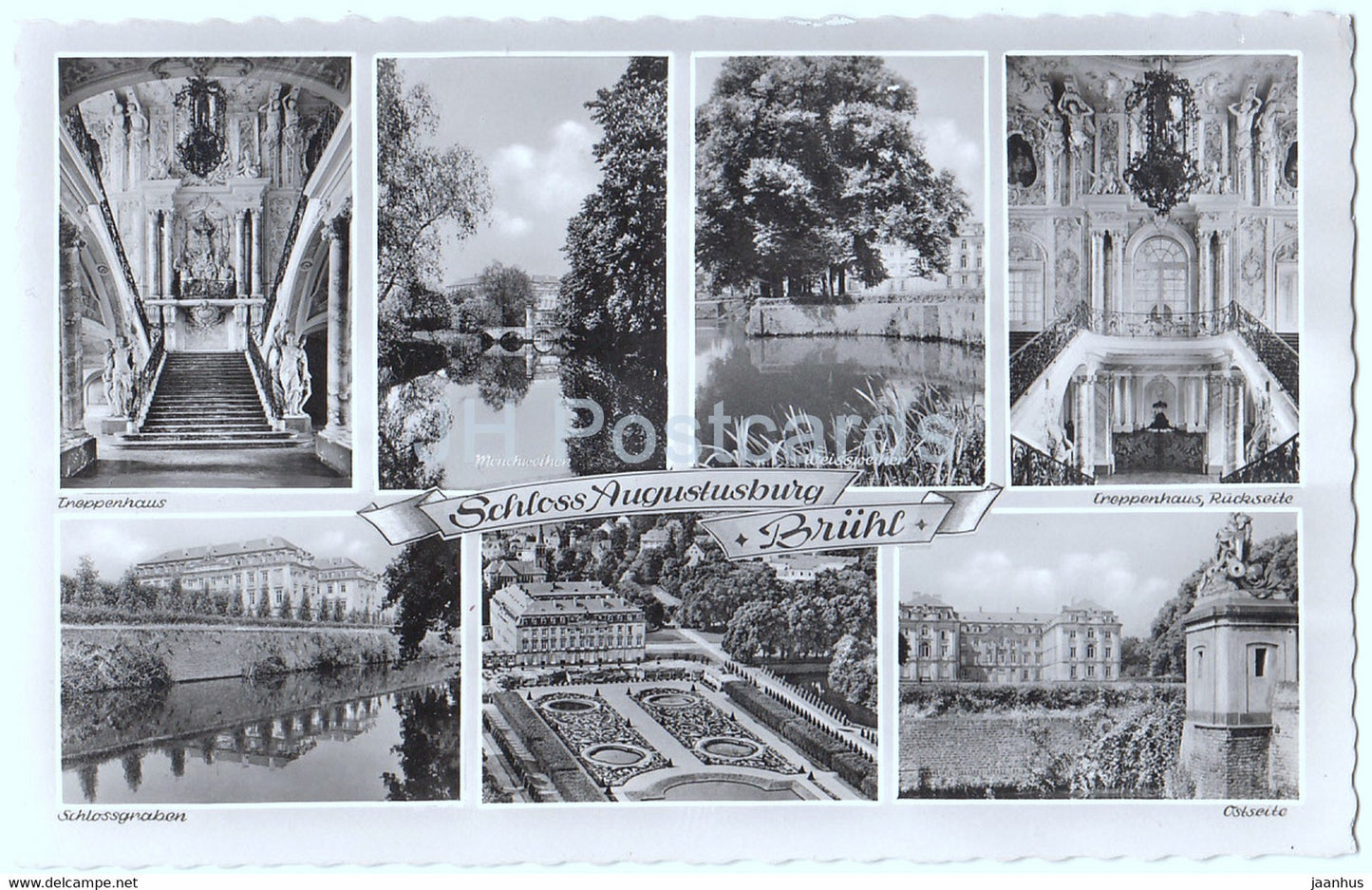 Schloss Augustusburg - Bruhl - Troppenhaus - Schlossgraben - castle - Germany - unused - JH Postcards