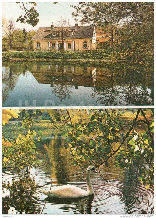 The Botanical Garden of the University - swan - University of Tartu - Tartu - 1982 - Estonia USSR - unused - JH Postcards