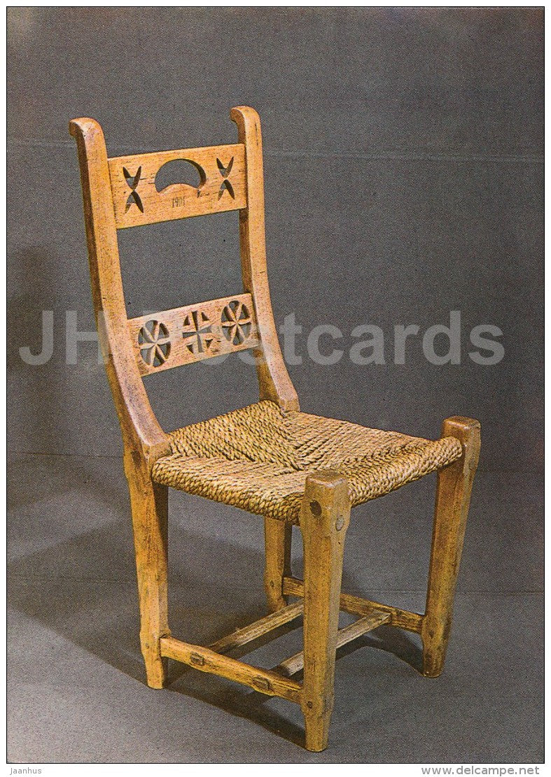 Chair . Muhu - The Estonian National Museum - 1984 - Estonia USSR - unused - JH Postcards