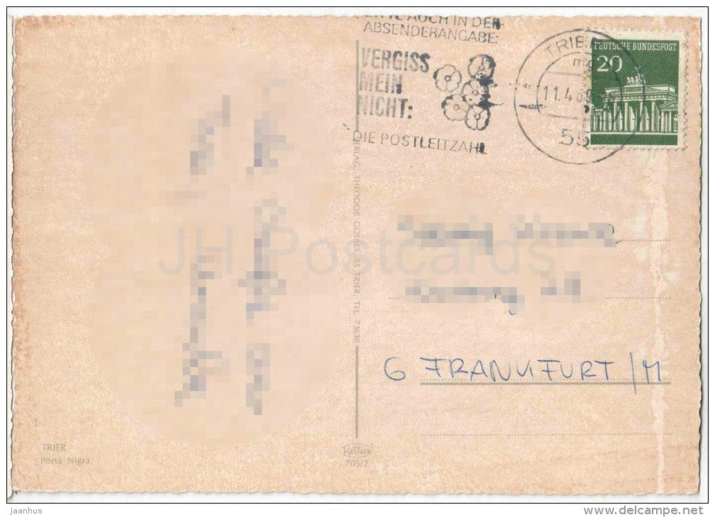 Trier - Porta Nigra - 705/2 - 1969 gelaufen - JH Postcards