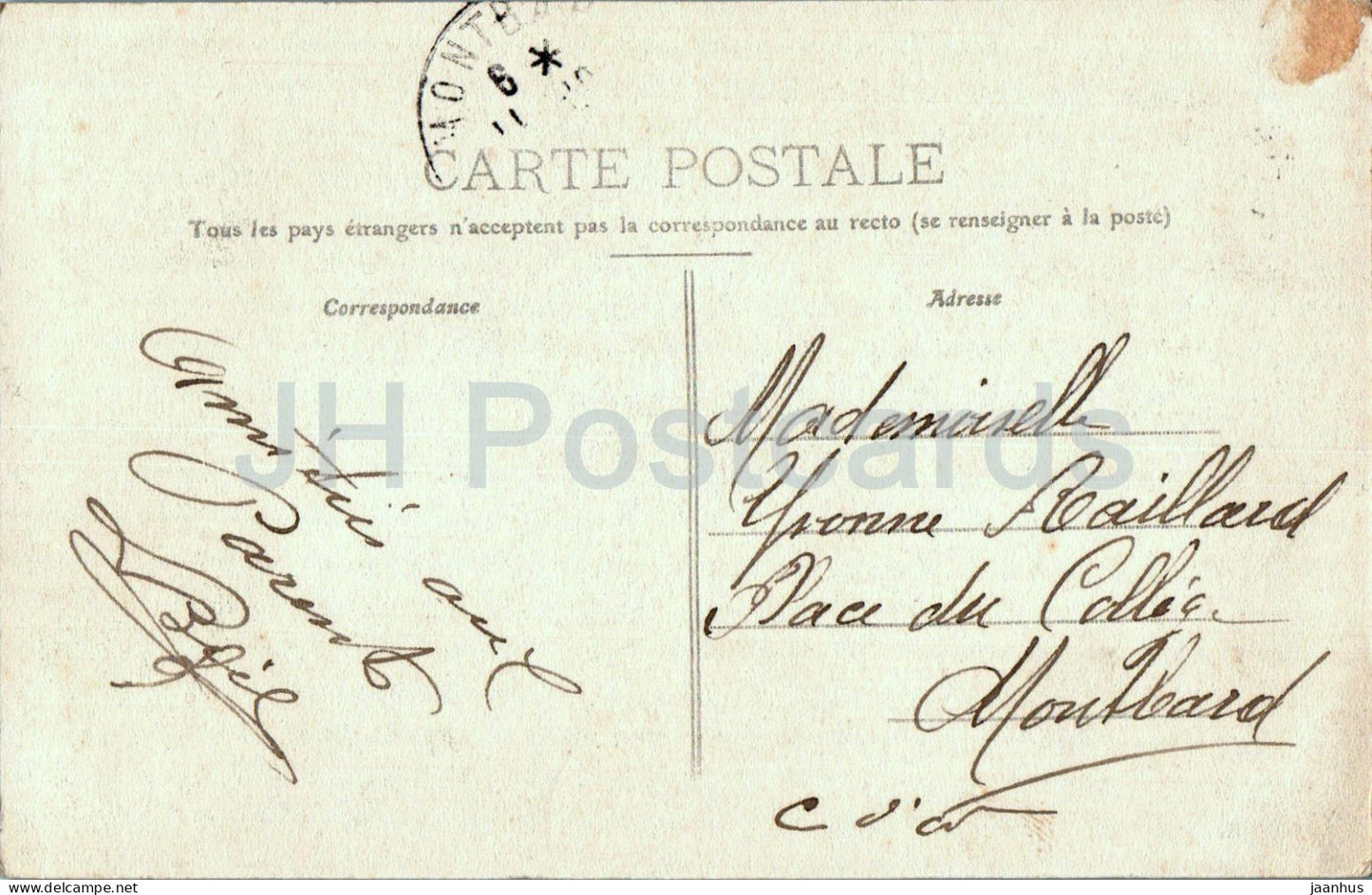 Belfort - Le Chateau - château - 2 - carte postale ancienne - 1908 - France - occasion 