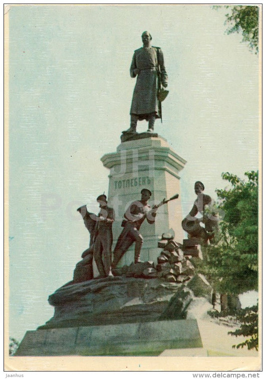 monument to Totleben - Sevastopol - Crimea - 1964 - Ukraine USSR - unused - JH Postcards