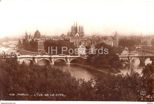 Paris - LÍle de la Cite - 108 - old postcard - France - unused - JH Postcards