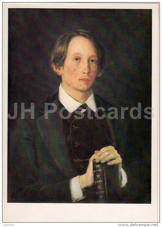 painting by V. Vasnetsov - Portrait of a Russian artist A. Vasnetsov , 1878 - Russian art - 1986 - Russia USSR - unused - JH Postcards