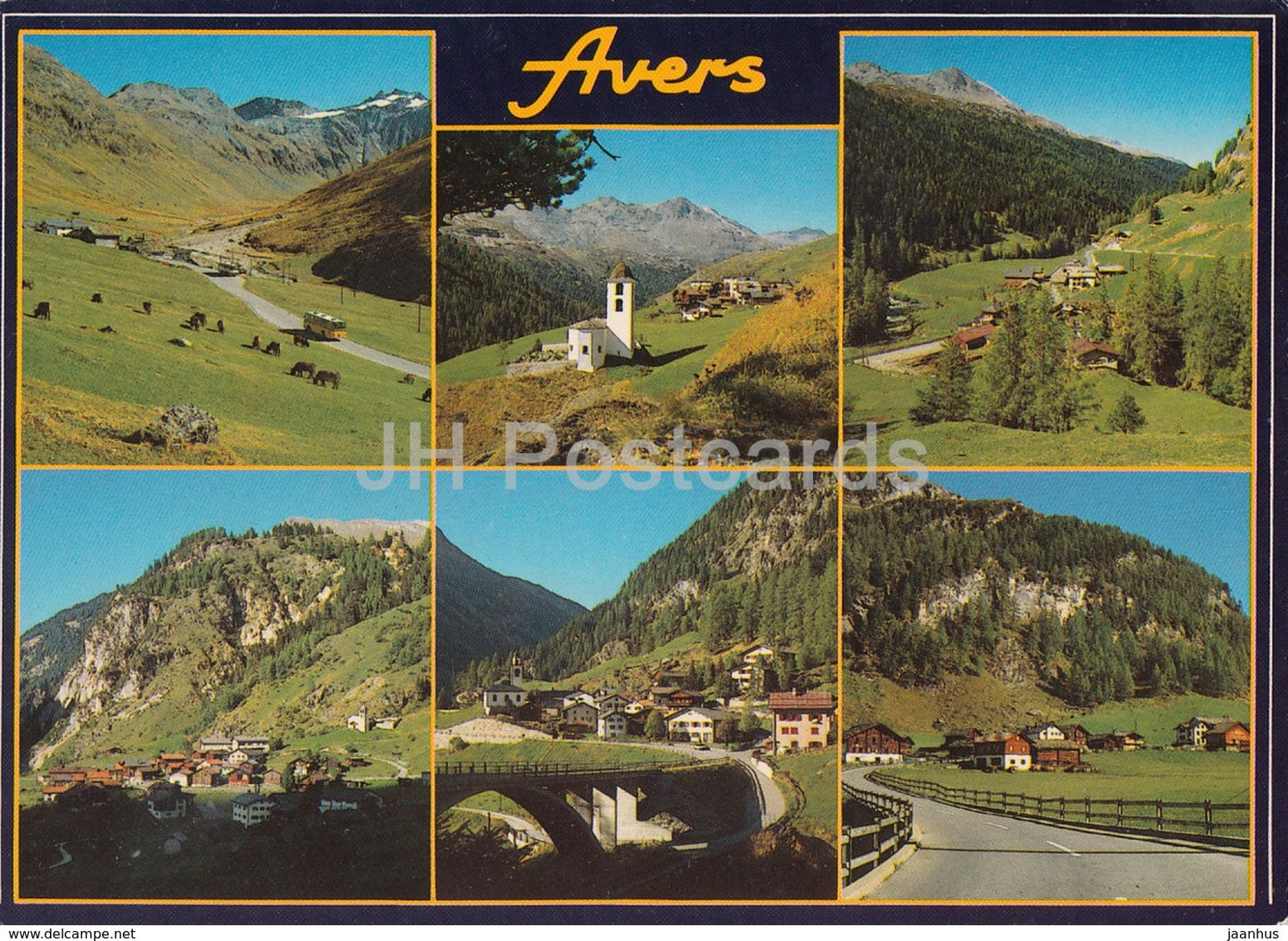 Hochtal Avers 2000 m - Juf - Cresta - Crot - Campsut - 1985 - Switzerland - used - JH Postcards
