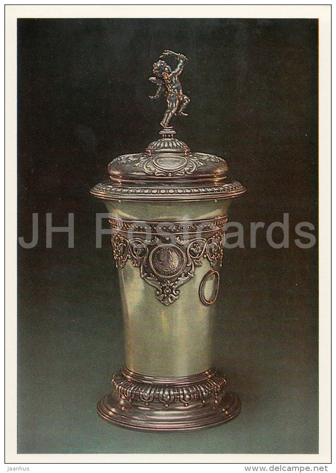 Covered Cup - Faberge - silver - Silverwork by Russian Master Jewellers - 1987 - Russia USSR - unused - JH Postcards