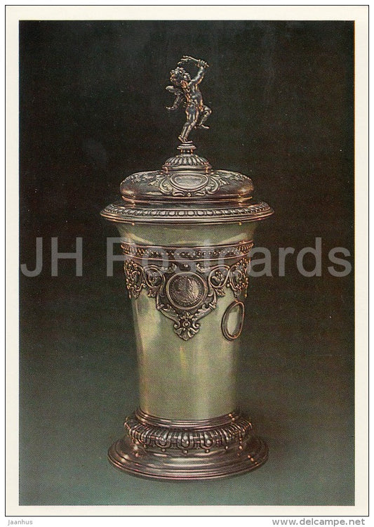 Covered Cup - Faberge - silver - Silverwork by Russian Master Jewellers - 1987 - Russia USSR - unused - JH Postcards