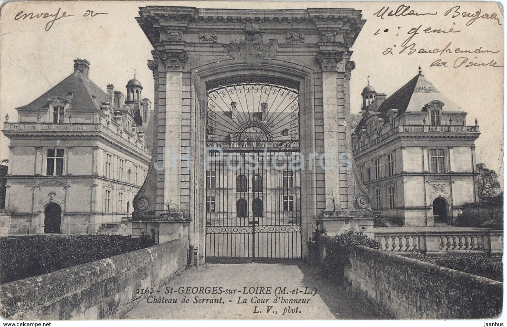 St Georges sur Loire - Chateau de Serrant - La Cour d'honneur - castle - old postcard - 1914 - France - used