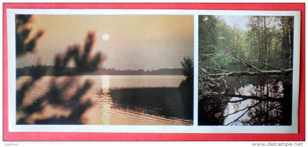 Sunset on Lake Valday - forest - Valday - 1978 - USSR Russia - unused - JH Postcards