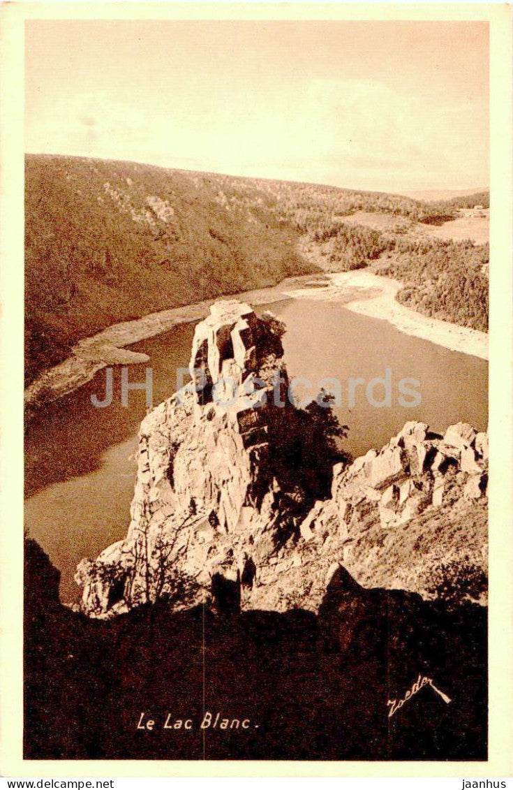 Le Lac Blanc - lake - 861 - old postcard - France - unused - JH Postcards