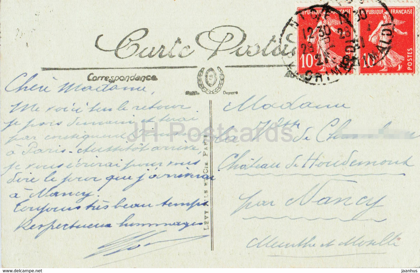 La Cote d'Azur a vol d'oiseau de Nice a Cannes - 26 - alte Postkarte - 1921 - Frankreich - gebraucht