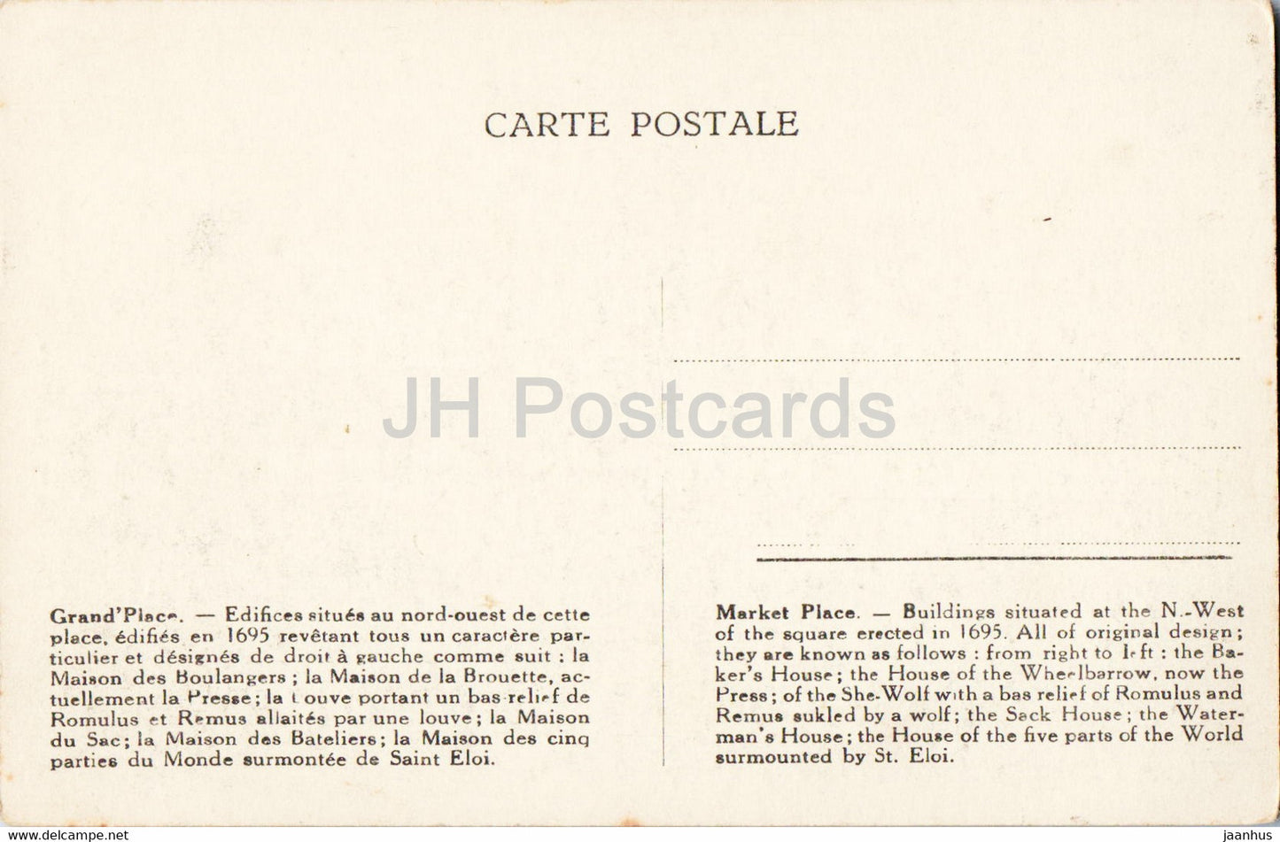 Bruxelles - Brussels - Vue Generale de la Grand Place - old postcard - Belgium - unused
