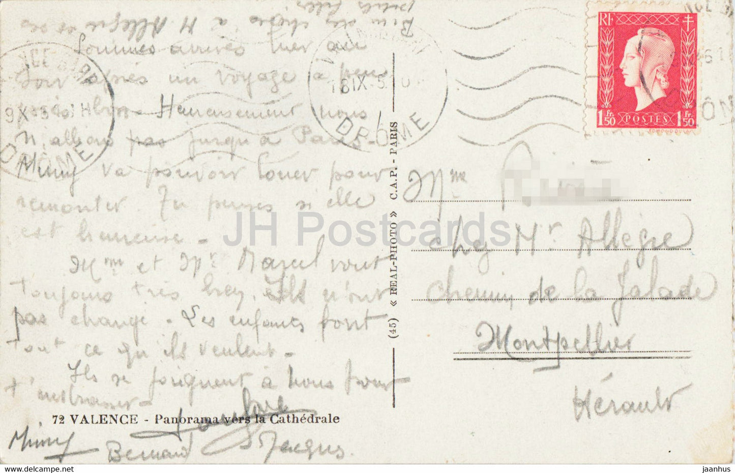 Valence - Panorama vers la Cathedrale - 72 - old postcard - 1951 - France - used