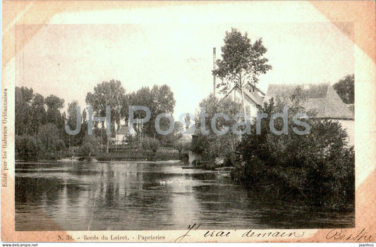 Bords du Loiret - Papeteries - paper mill - 38 - old postcard - 1903 - France - used - JH Postcards