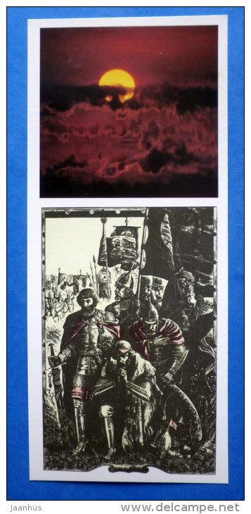 morning before the battle - Kulikovo Field - Battle of Kulikovo - 1984 - Russia USSR - unused - JH Postcards