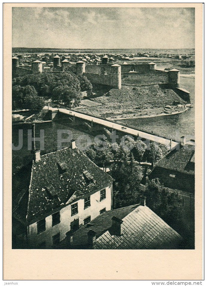 View at Ivangorod - Narva - 1956 - Estonia USSR - unused - JH Postcards
