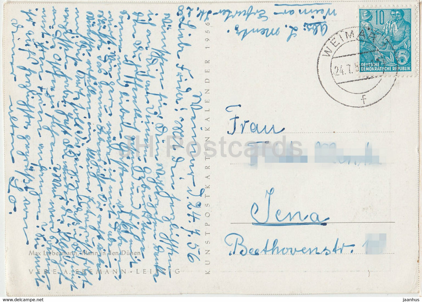 tableau de Max Liebermann - Mann in den Dunen - Art allemand - 1956 - Allemagne - utilisé