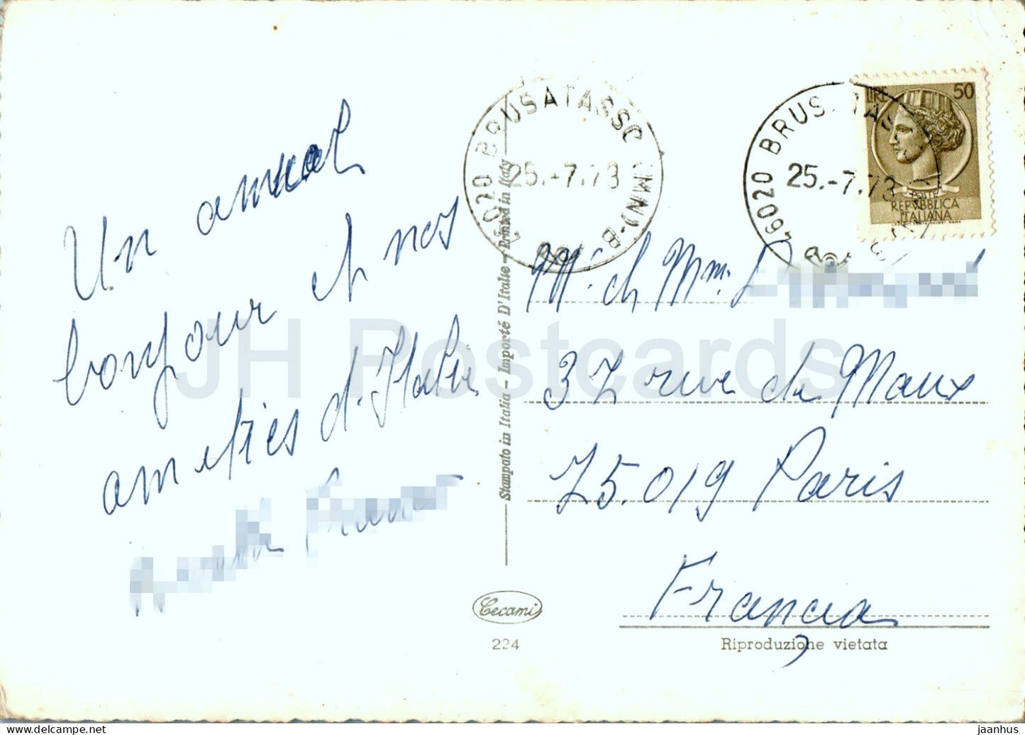 vue montagne - fenaison - 224 - 1973 - Italie - occasion 