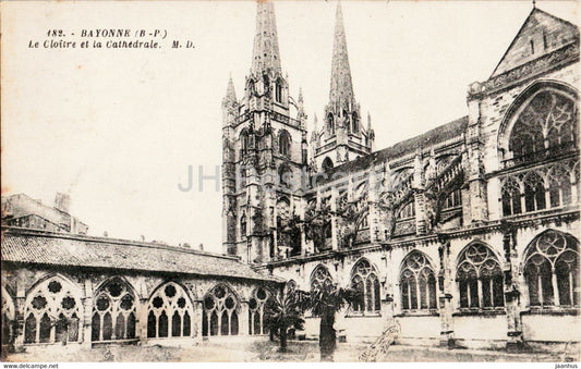 Bayonne - Le Cloitre et la Cathedrale - cathedral - 182 - old postcard - 1935 - France - used - JH Postcards