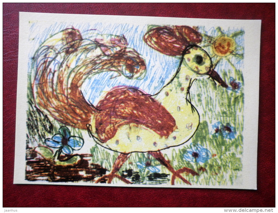 Fairy Bird - illustration by R. Laurits - Juvenile Artists - 1970 - Estonia USSR - unused - JH Postcards